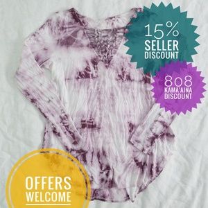 AEO Soft & Sexy Long Sleeved Tee (M) in Tie-Dye
